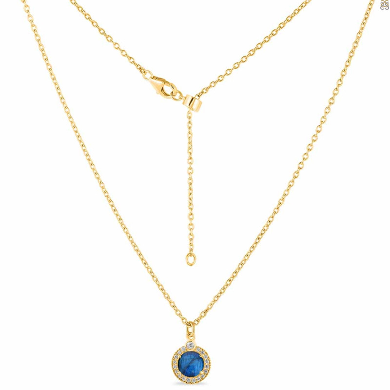 Labradorite & White Topaz Necklace With Slider Lock LBD-RDN-72.