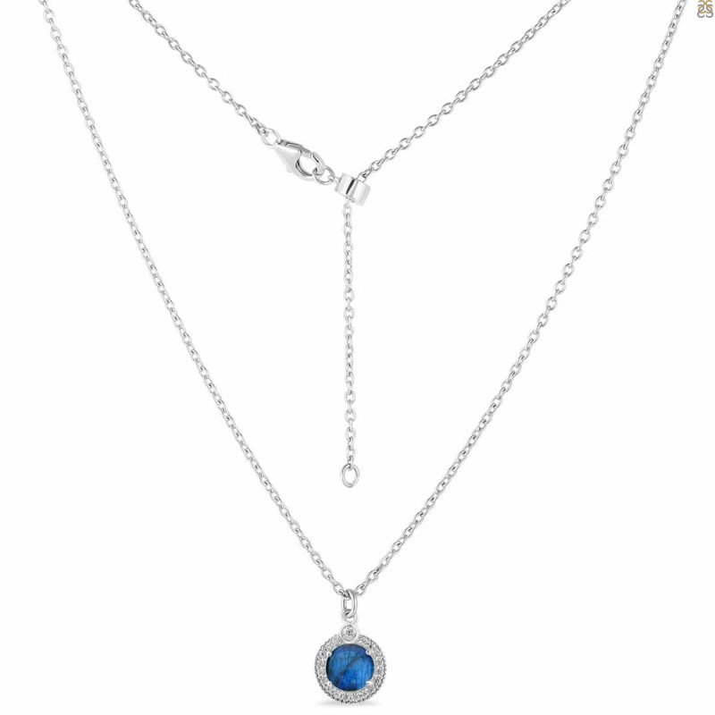 Labradorite & White Topaz Necklace With Slider Lock