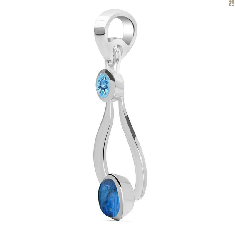 Labradorite & Blue Topaz Pendant