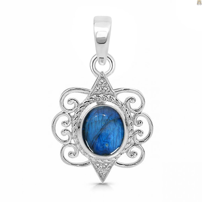 Labradorite & White Topaz Pendant LBD-RDP-334.