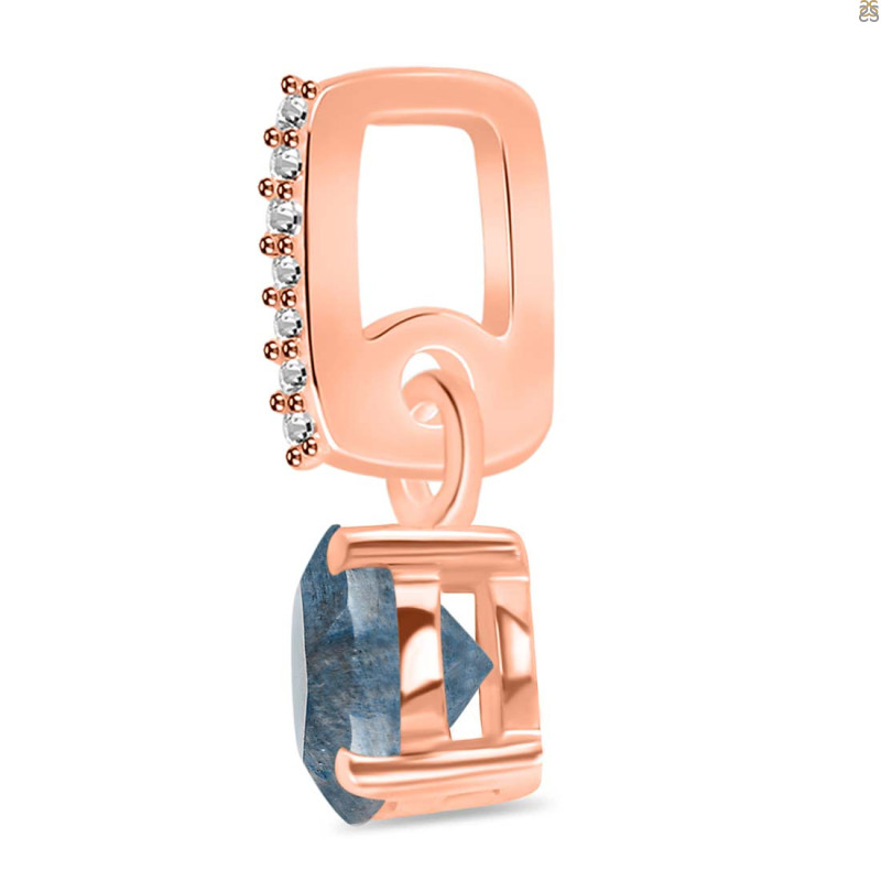 Labradorite & White Topaz Pendant LBD-RDP-549-CZ-LOOP.