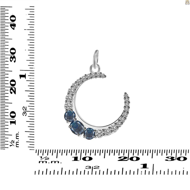 Labradorite & White Topaz Pendant LBD-RDP-728.