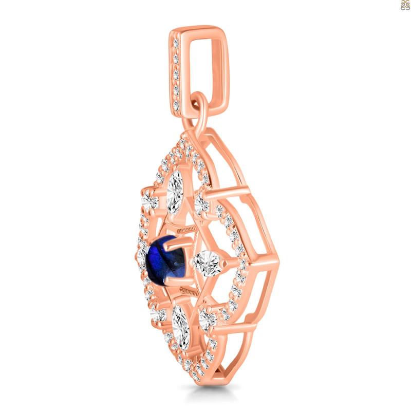 Labradorite & White Topaz Pendant LBD-RDP-797-CZ-LOOP.