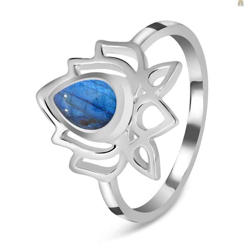 Labradorite Lotus Ring