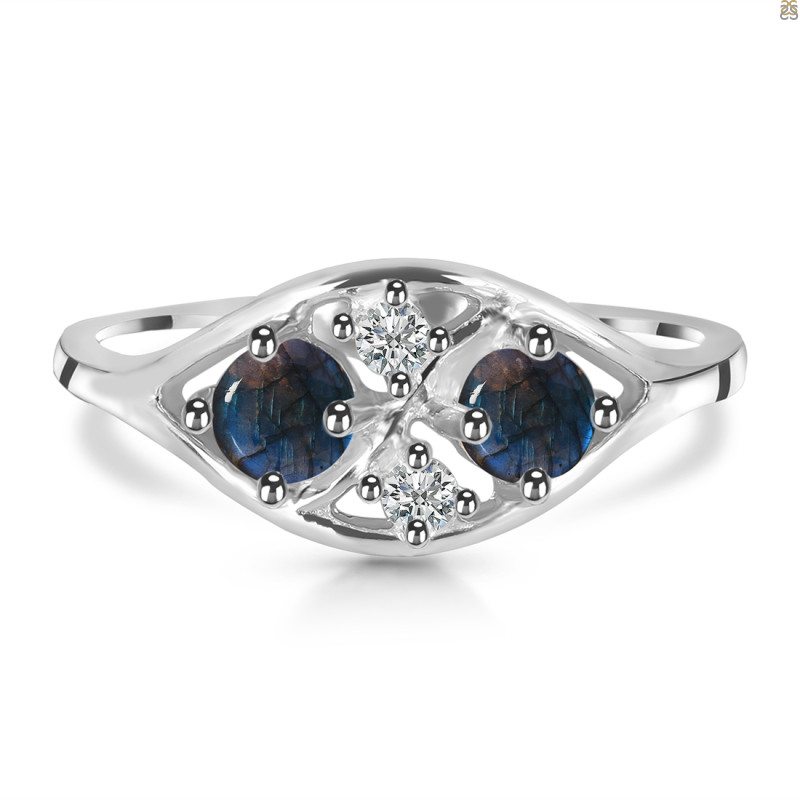 Labradorite & White Topaz Ring LBD-RDR-1557.