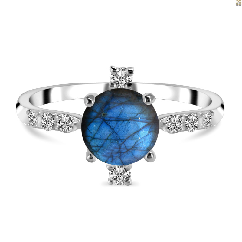 Labradorite & White Topaz Ring LBD-RDR-1621.