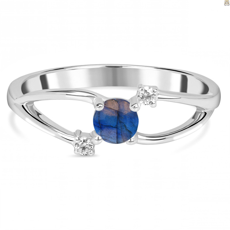 Labradorite & White Topaz Ring LBD-RDR-1712.