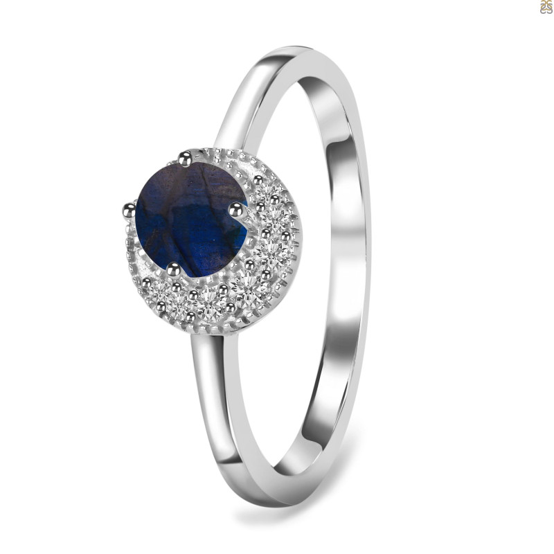 Labradorite & White Topaz Ring