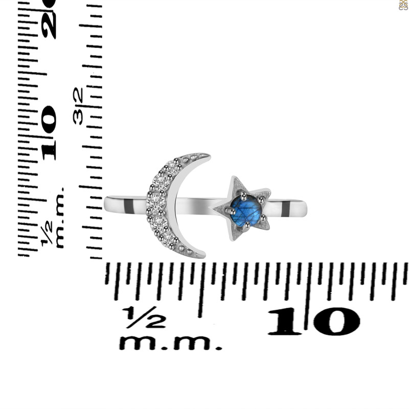 Labradorite & White Topaz Ring LBD-RDR-1753.