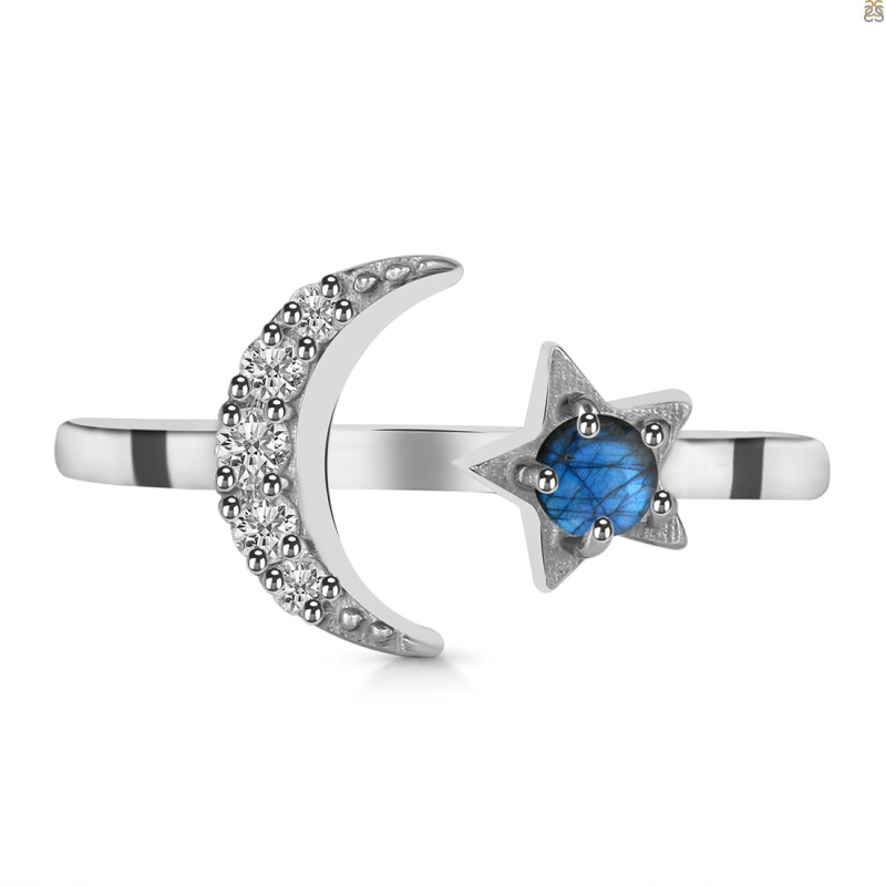 Labradorite & White Topaz Ring LBD-RDR-1753.