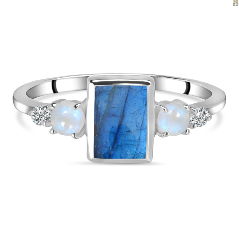 Labradorite & White Topaz Ring LBD-RDR-1762.