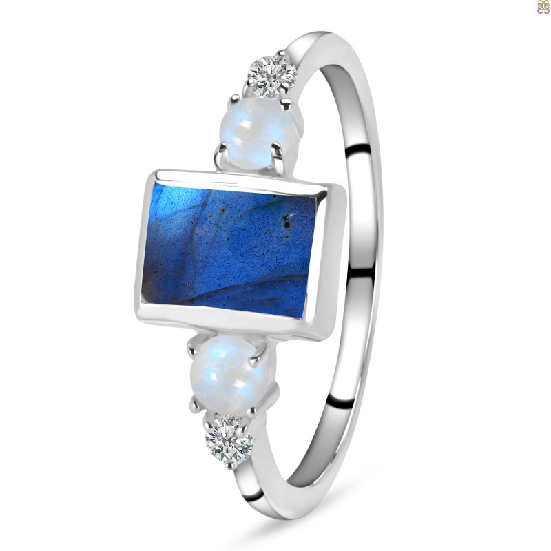 Labradorite & White Topaz Ring LBD-RDR-1762.