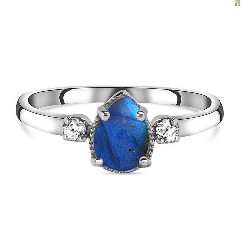 Labradorite & White Topaz Ring LBD-RDR-1772.