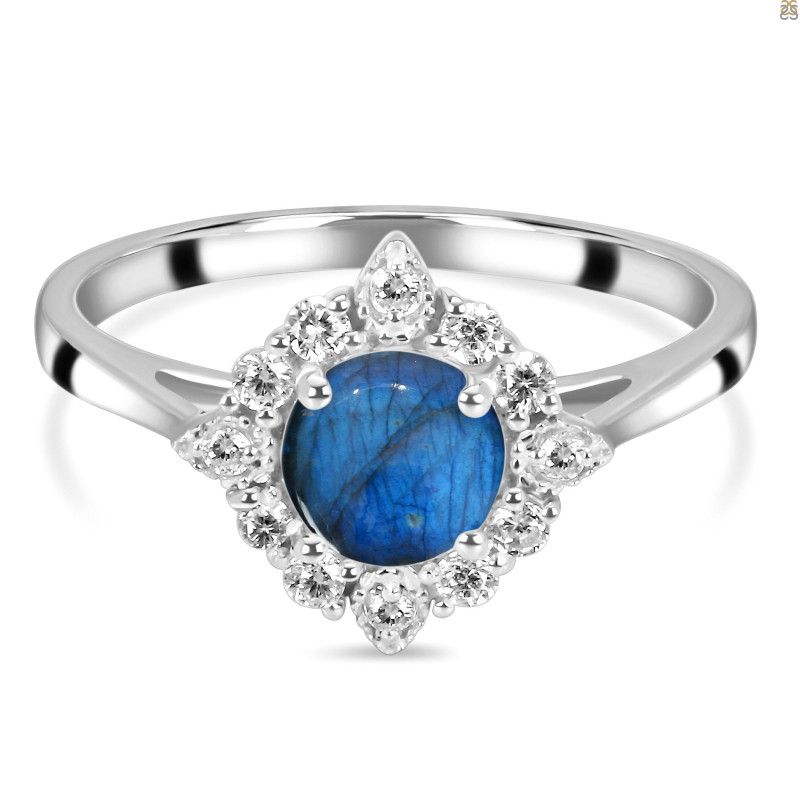 Labradorite & White Topaz Ring LBD-RDR-1784.
