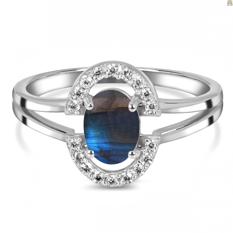Labradorite & White Topaz Ring LBD-RDR-1802.