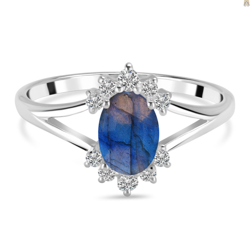 Labradorite & White Topaz Ring LBD-RDR-1929.