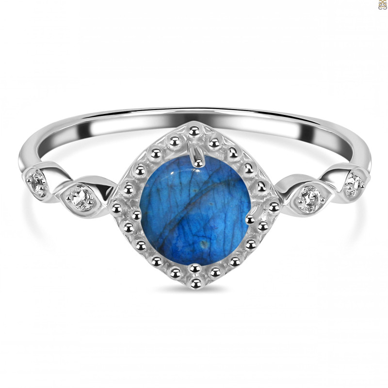 Labradorite & White Topaz Ring LBD-RDR-1935.