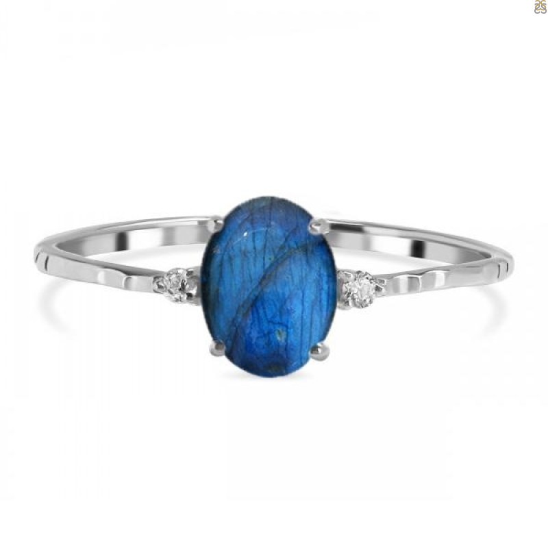 Labradorite & White Topaz Ring LBD-RDR-1938-A.