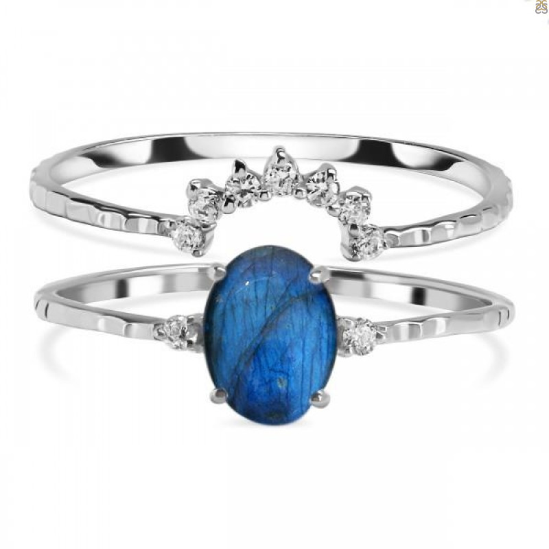 Labradorite & White Topaz Ring LBD-RDR-1938.