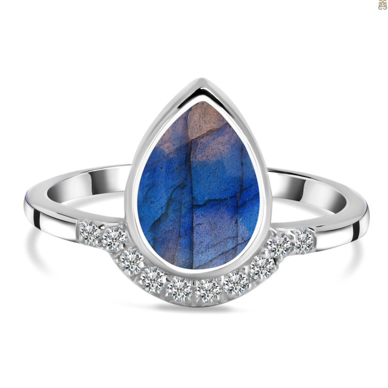 Labradorite & White Topaz Ring LBD-RDR-2189.