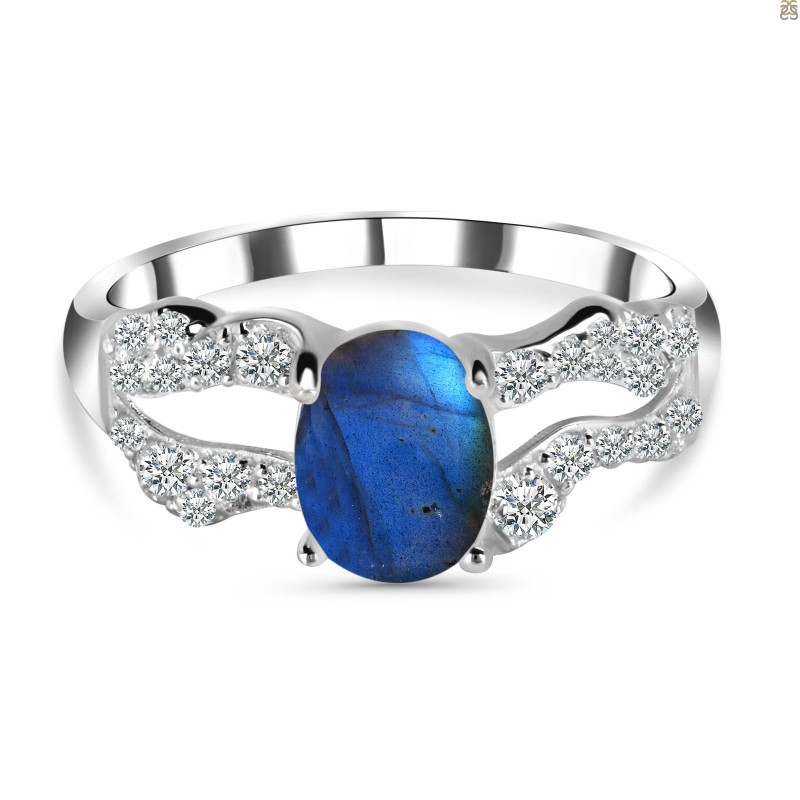 Labradorite & White Topaz Ring LBD-RDR-2267.