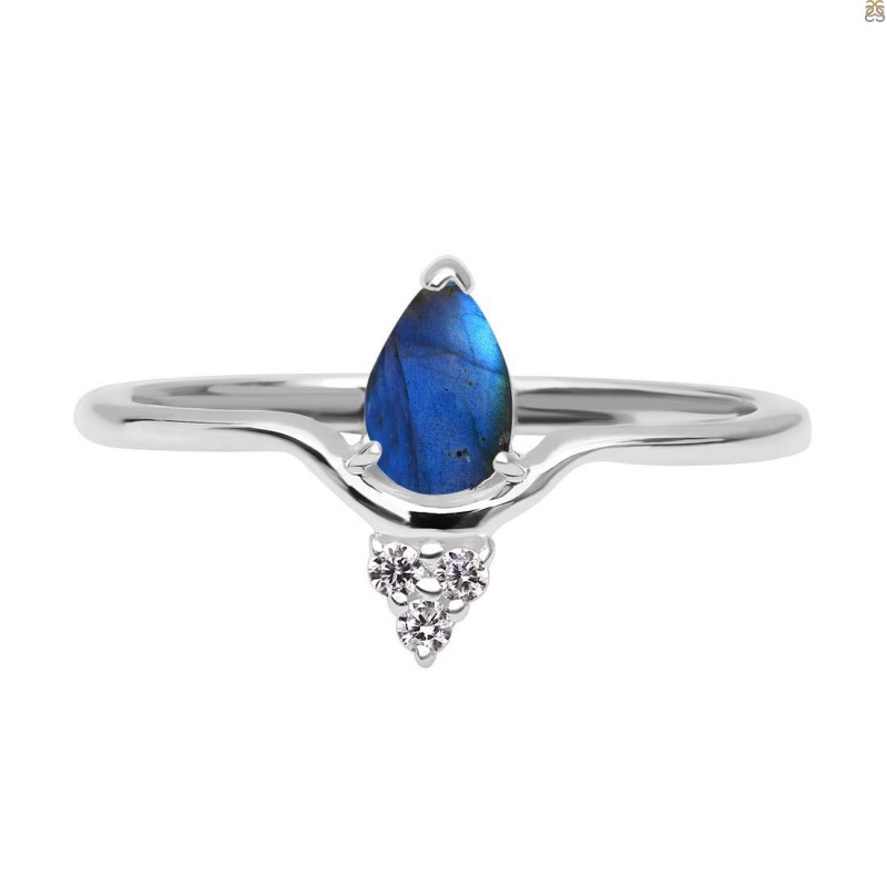 Labradorite & White Topaz Ring LBD-RDR-2298.