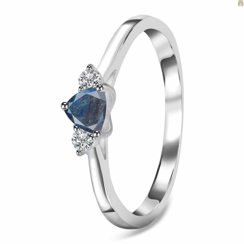 Labradorite  & White Topaz Ring