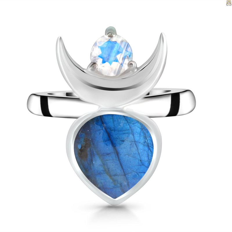 Labradorite & Moonstone Ring LBD-RDR-2545.