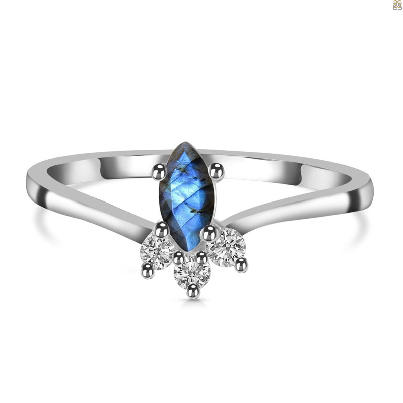 Labradorite & White Topaz Ring LBD-RDR-2590.