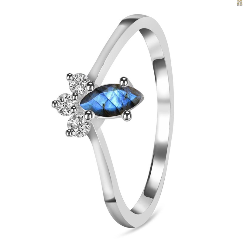 Labradorite & White Topaz Ring LBD-RDR-2590.