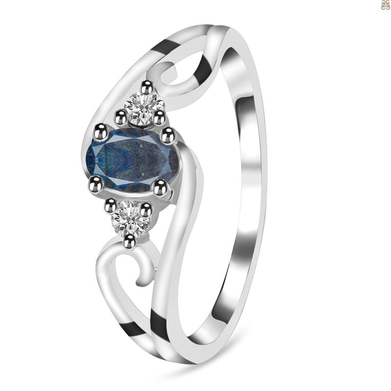 Labradorite & White Topaz Ring
