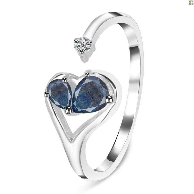 Labradorite & White Topaz Ring