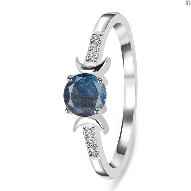 Labradorite & White Topaz Ring