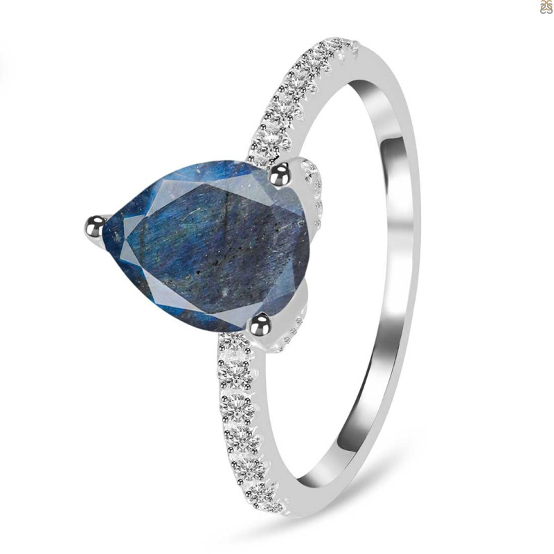 Labradorite & White Topaz Ring