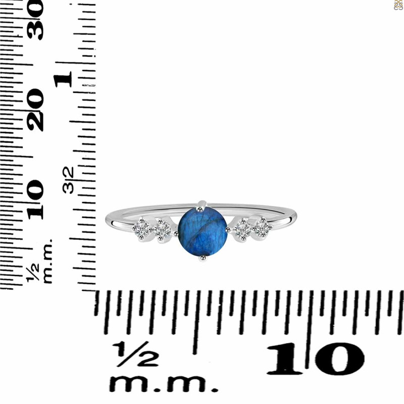 Labradorite & White Topaz Ring LBD-RDR-3167.