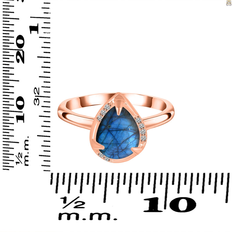 Labradorite & White Topaz Ring LBD-RDR-3236.