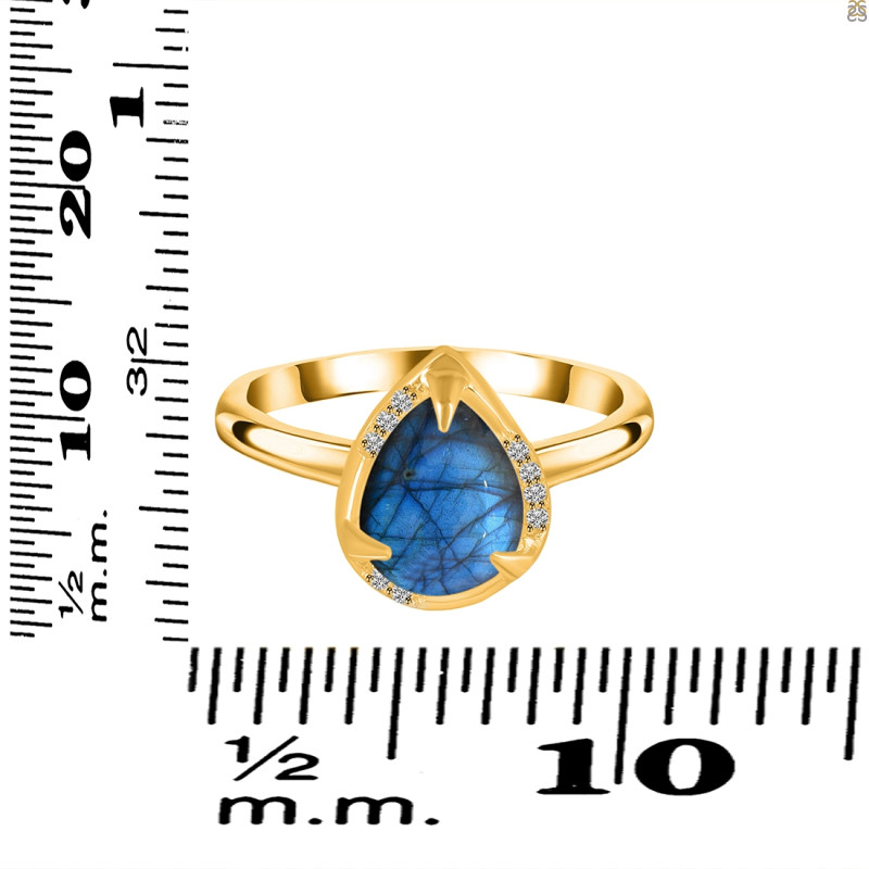 Labradorite & White Topaz Ring LBD-RDR-3236.