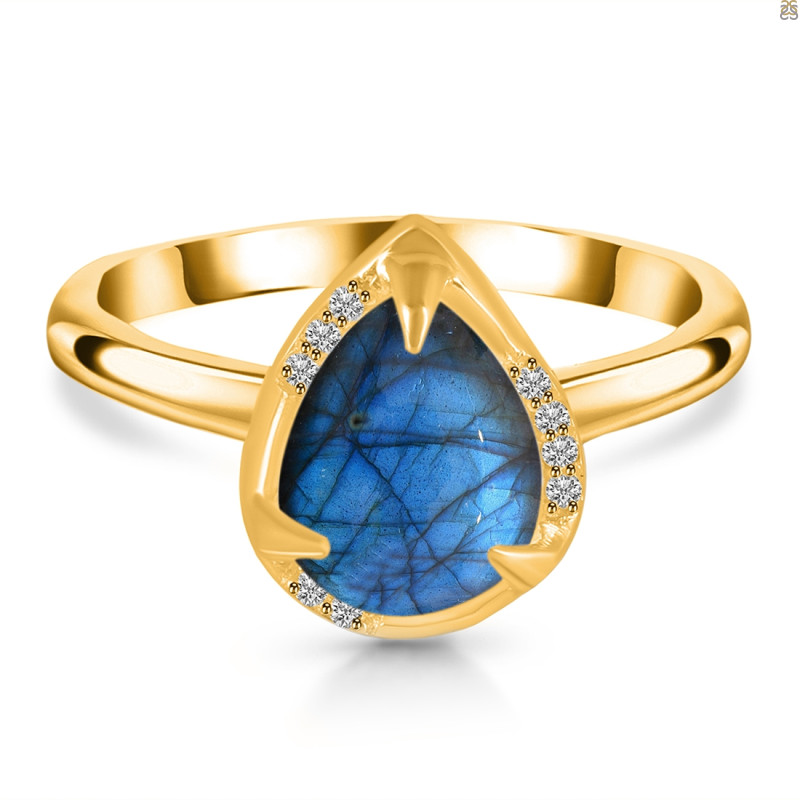 Labradorite & White Topaz Ring LBD-RDR-3236.