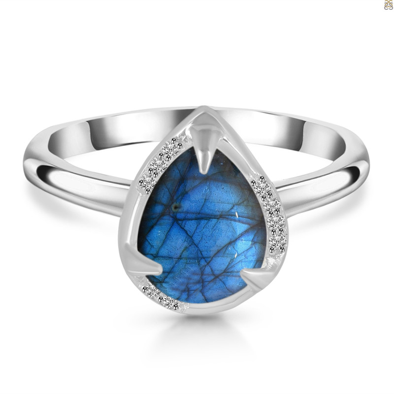 Labradorite & White Topaz Ring LBD-RDR-3236.