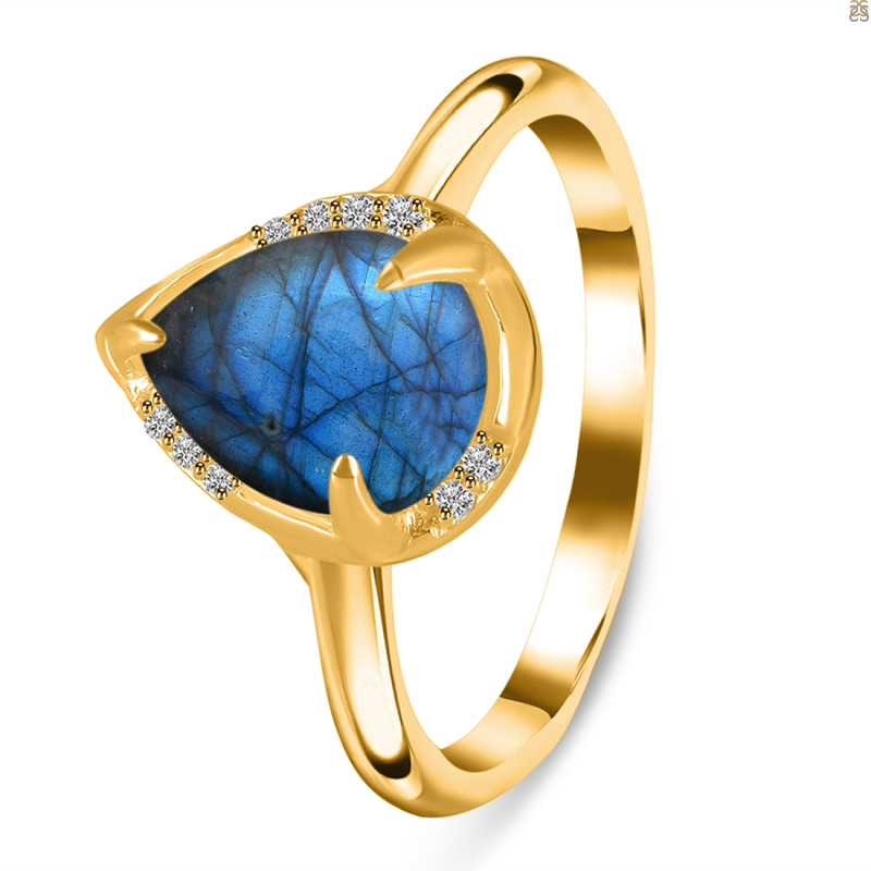 Labradorite & White Topaz Ring LBD-RDR-3236.