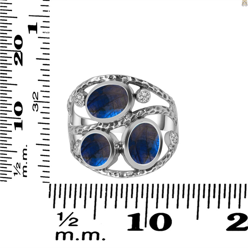 Labradorite & White Topaz Ring LBD-RDR-337.