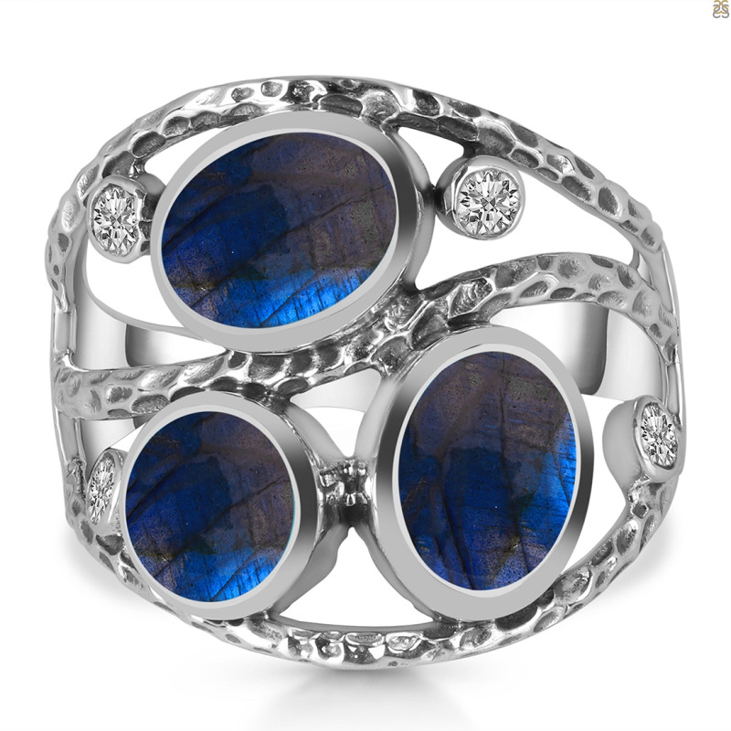 Labradorite & White Topaz Ring LBD-RDR-337.