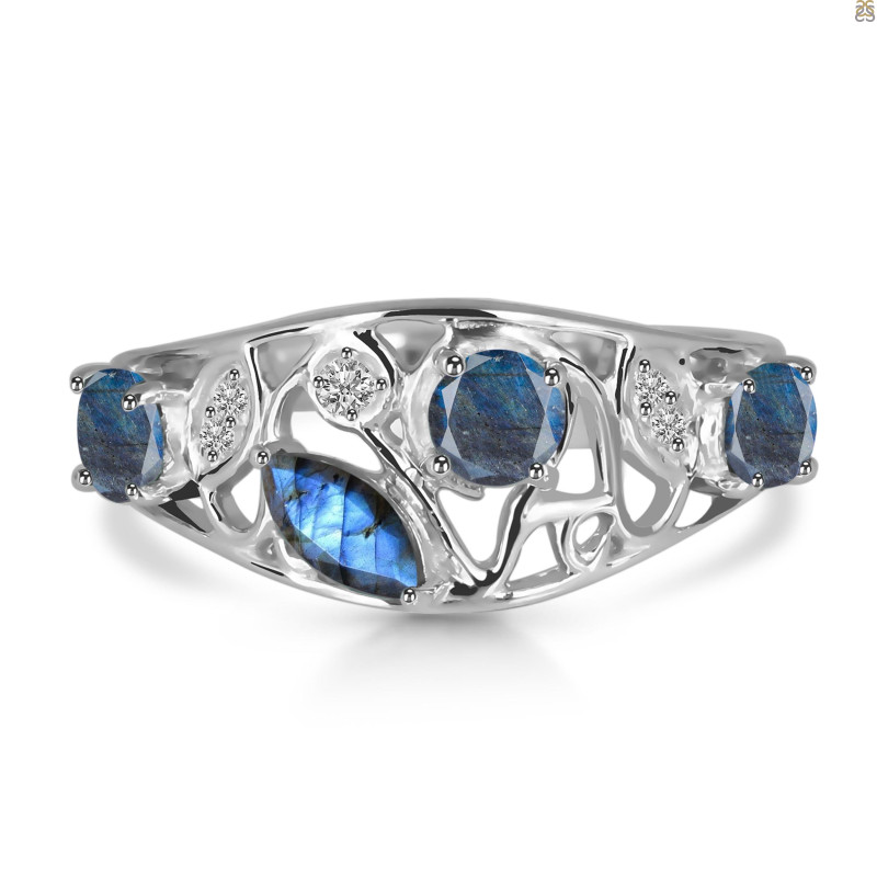 Labradorite & White Topaz Ring LBD-RDR-459.