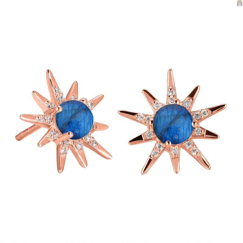 Labradorite & White Topaz Stud Earring LBD-RE-50.