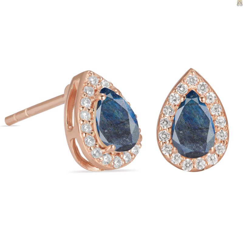 Labradorite & White Topaz Stud Earring LBD-RE-52.