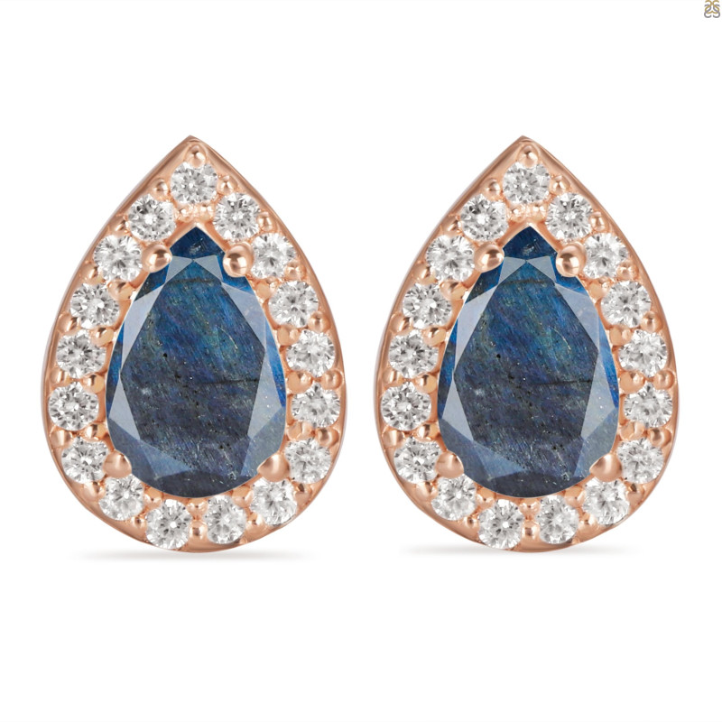 Labradorite & White Topaz Stud Earring LBD-RE-52.