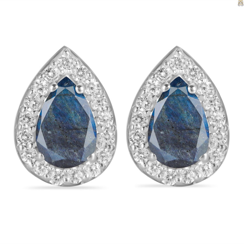 Labradorite & White Topaz Stud Earring LBD-RE-52.