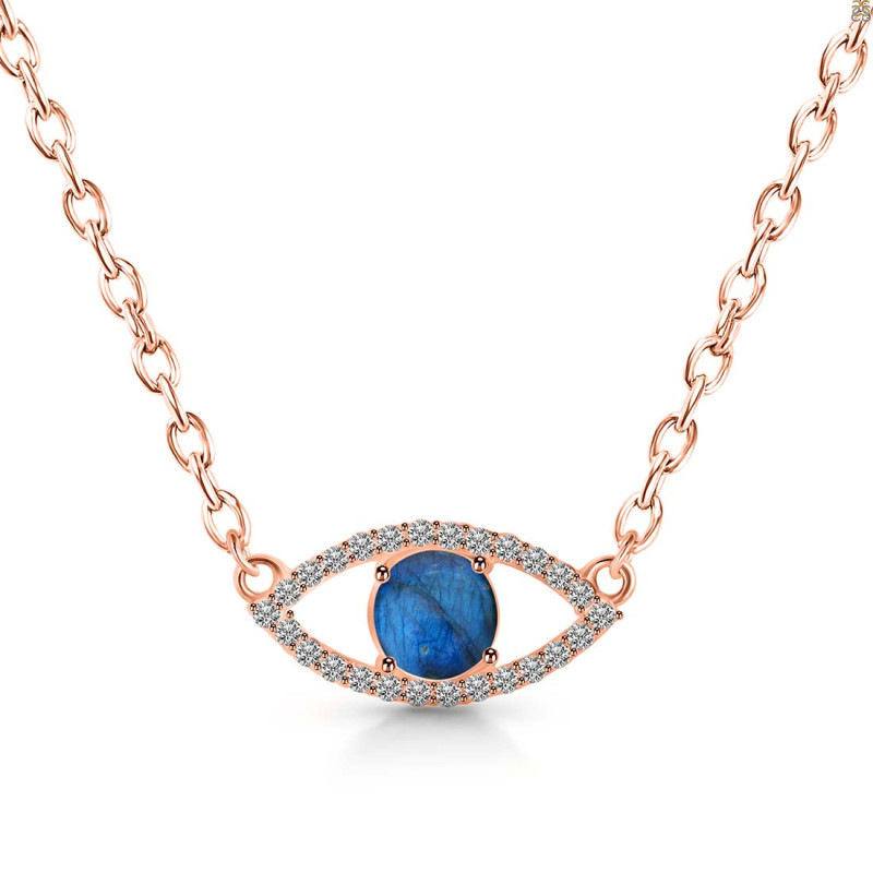 Labradorite & White Topaz Necklace LBD-RN-1.