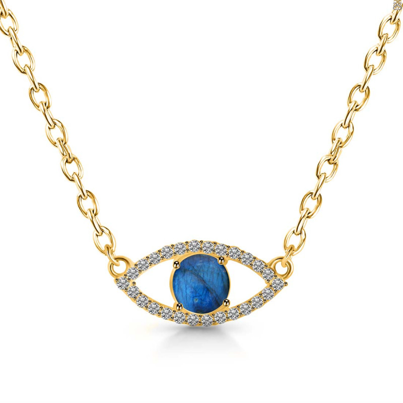 Labradorite & White Topaz Necklace LBD-RN-1.
