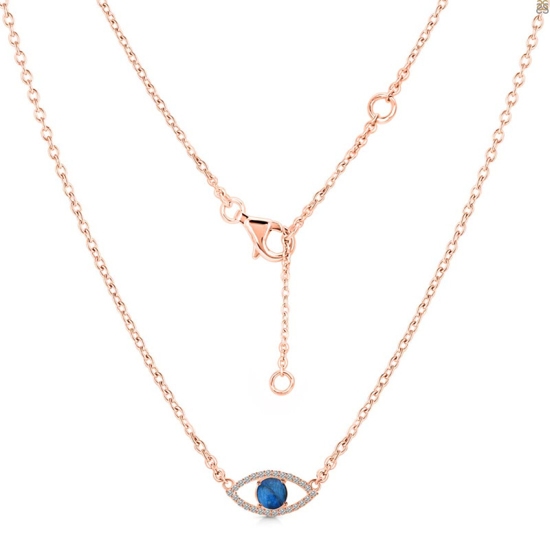 Labradorite & White Topaz Necklace LBD-RN-1.